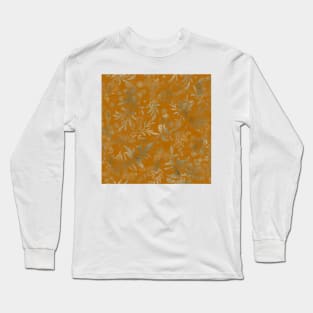 Lakeside garden watercolor earth tones burnt orange Long Sleeve T-Shirt